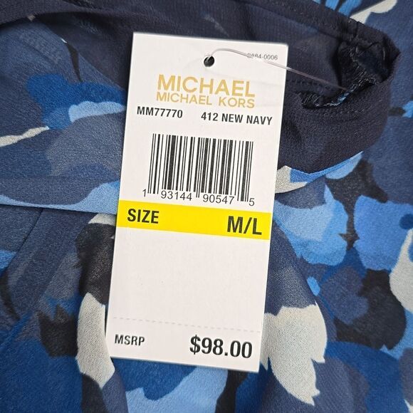 959 NWT MICHAEL Michael Kors Caftan Cover Up - Camo Garden SZ M/L - Picture 5 of 7